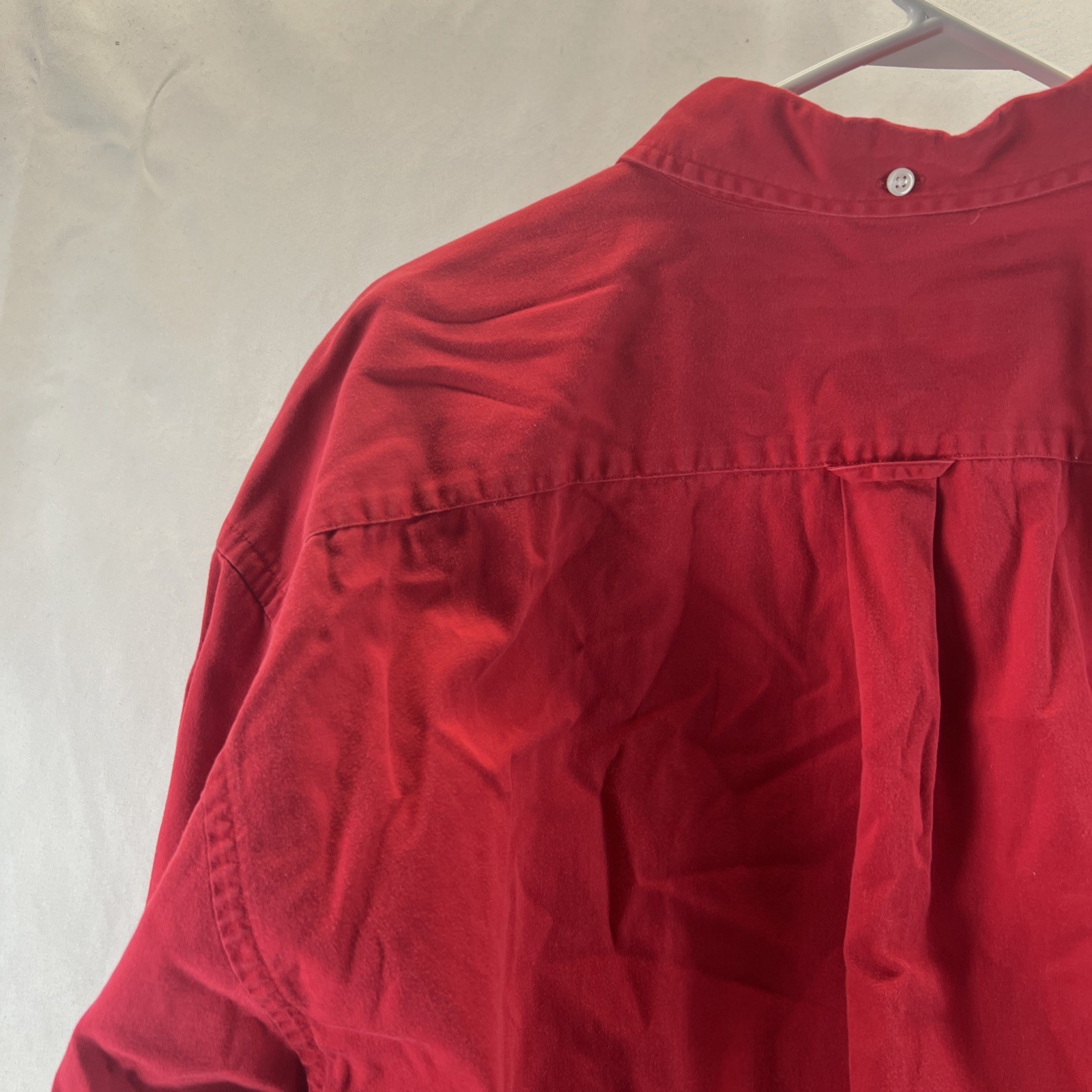 Norsport Red 100% Cotton Long Sleeve Button Down Collared Shirt Men’s Size L