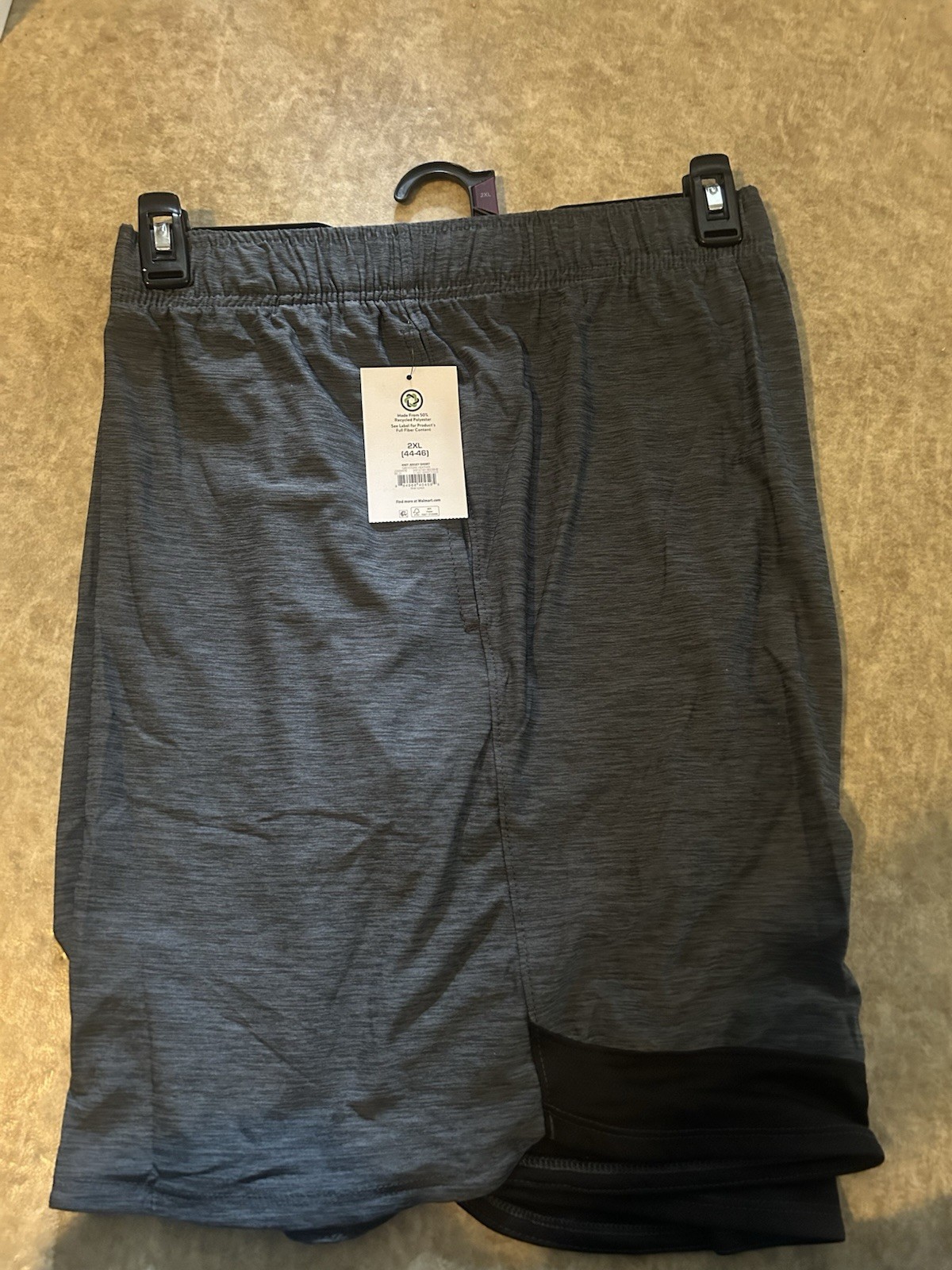 DriWorks Men’s Greystone Heather Jersey Shorts 2XL 44-46 Stretch Pockets