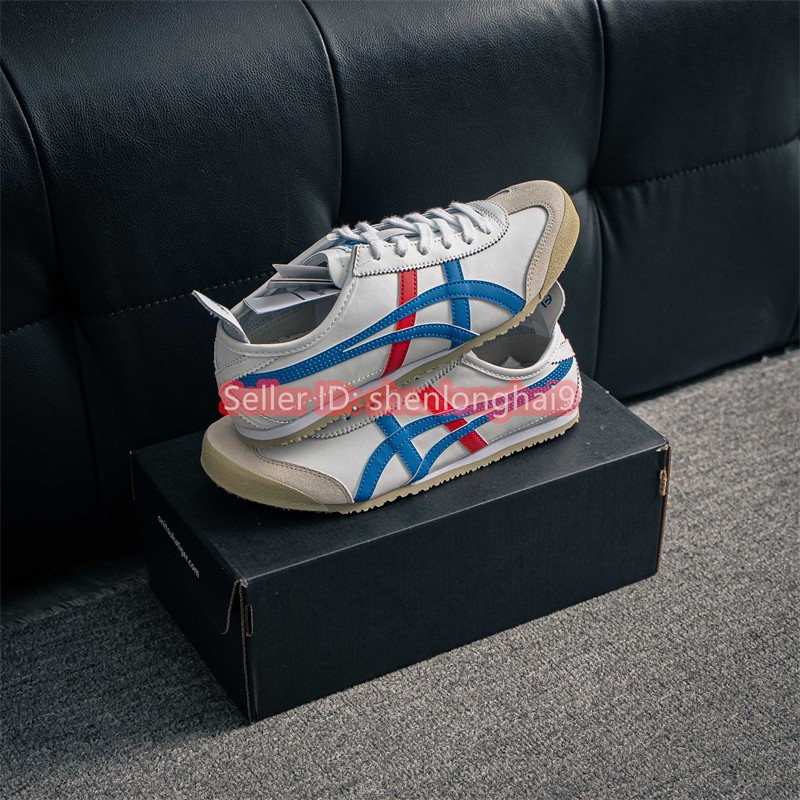 2026 Onitsuka Tiger MEXICO 66 White Blue Red DL408-0146 for Mens Womens