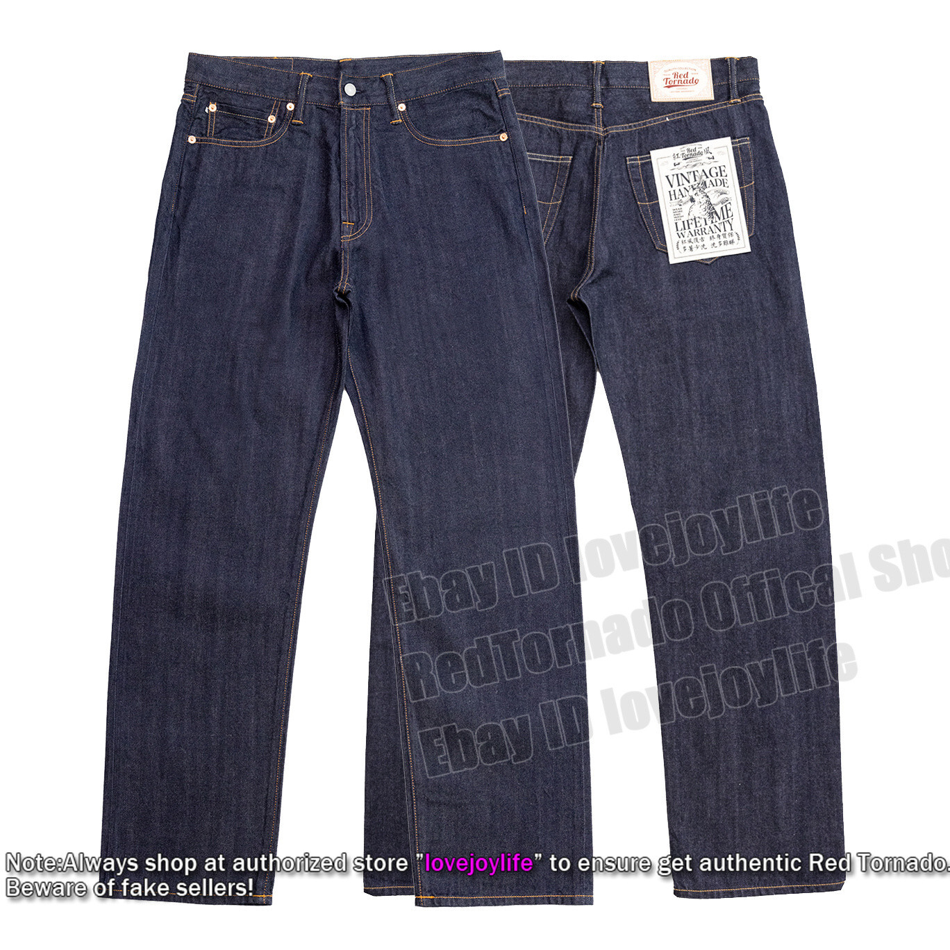Red Tornado Summer Men’s Jeans Loose Straight Vintage Selvedge Denim Pants