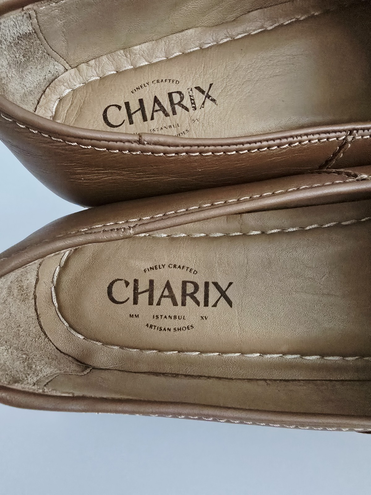 Charix Camel Brown Leather Slip On Flats Loafers Shoes 39 8.75 9 Womens