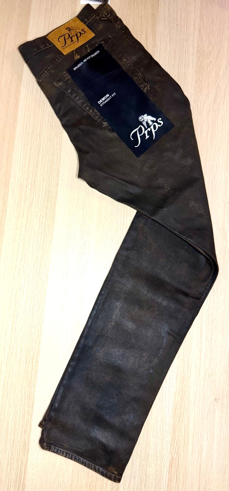 PRPS Brown Coated Skinny Jeans SAMPLE NWT SZ 34