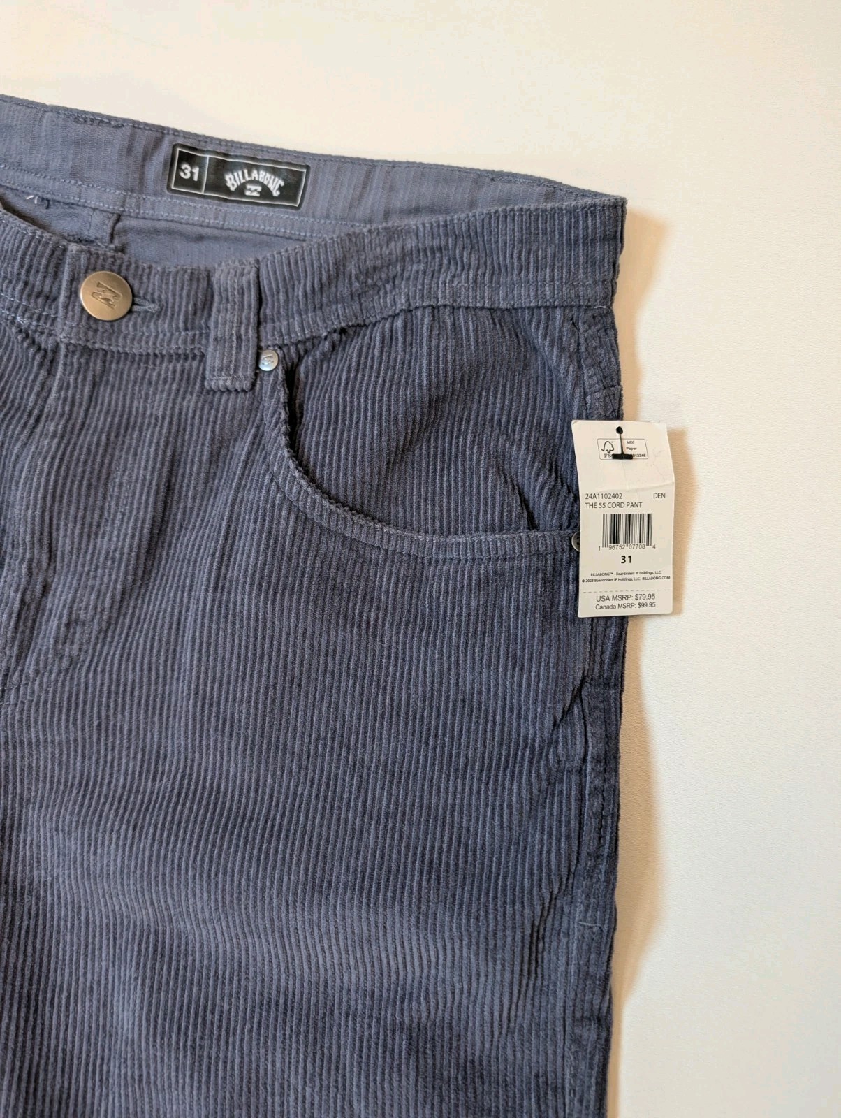 Billabong Corduroy Navy Pants 31