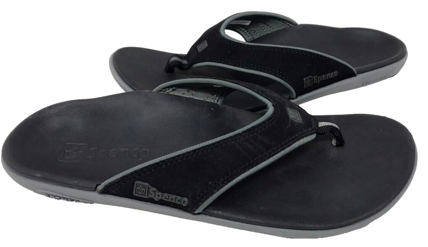 Spenco Men’s Yumi Slip On Comfort Flip Flop Sandals Black/Gray Size:10 91FGH