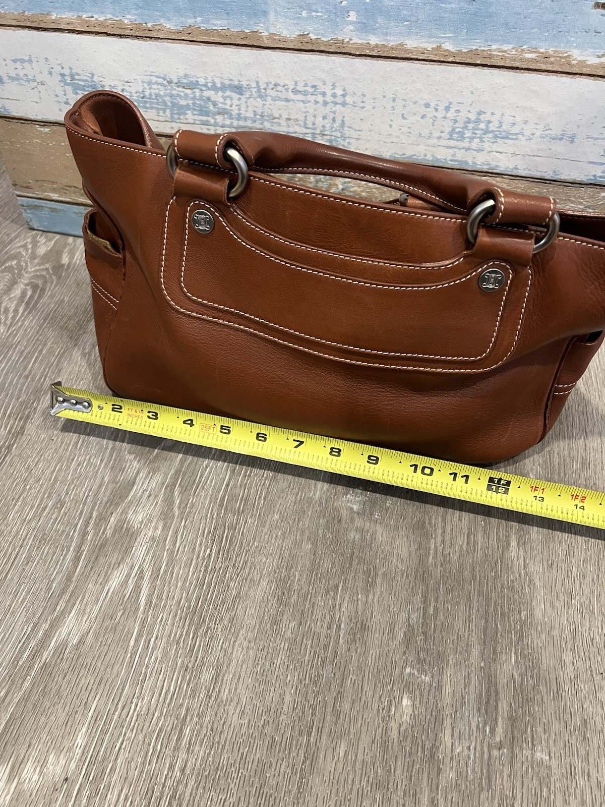 Authentic CELINE Boogie Bag Brown Pebbled Leather Satchel Tote Italy Vintage