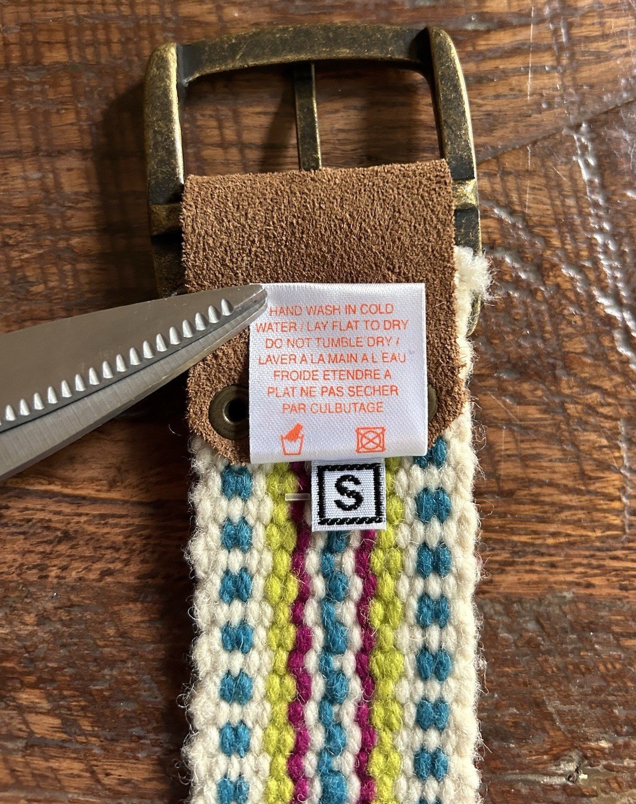 Pistil Women’s Belt Wool Size Small Adjustable Boho Multi Colored