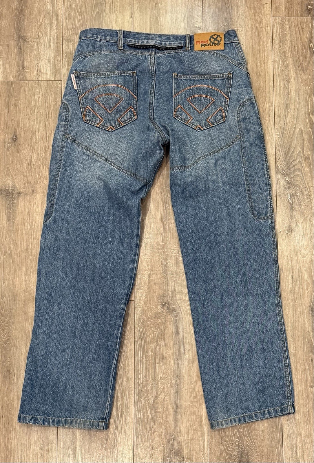 RED ROUTE Men’s Motorcycle Riding “made with Kevlar” Blue Jeans 34×32 Regular