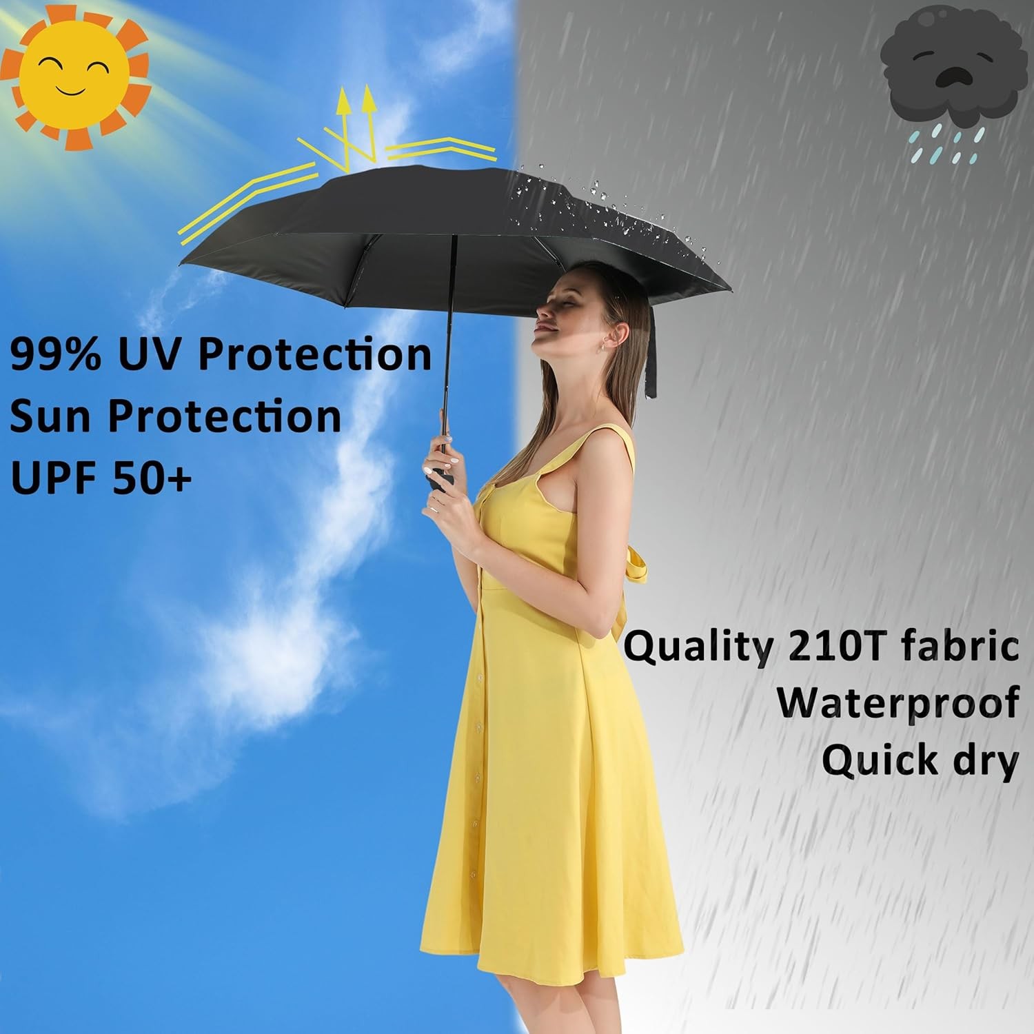 Ultra Light Mini Umbrella Phone Size Compact Pocket UV Protection Sun Rain purpl