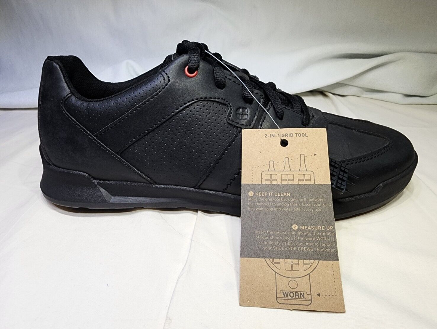 Shoes For Crews Freestyle II 38140 Work Sneaker Black Water Resistant Men Size 8