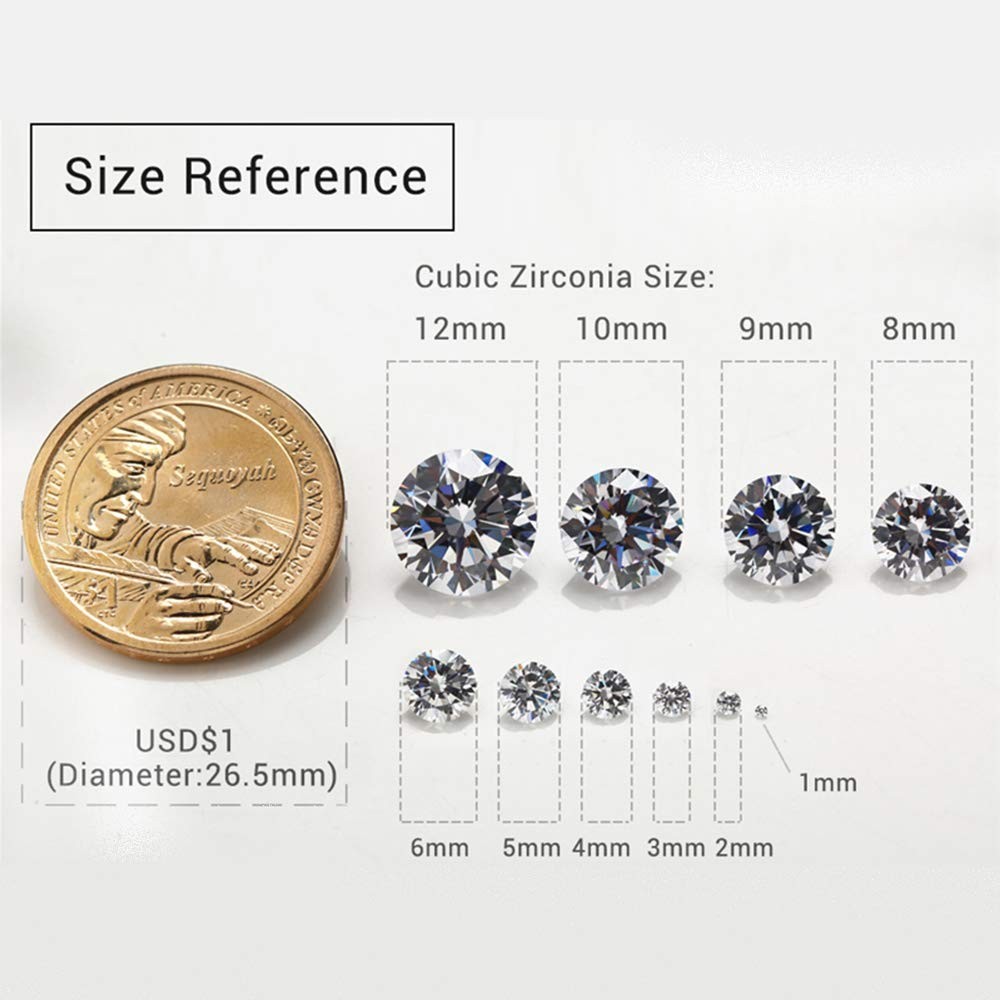 0.7-6mm Round Brilliant CZ Loose Gemstone White Color 5A 3mm Cubic Zirconia L…