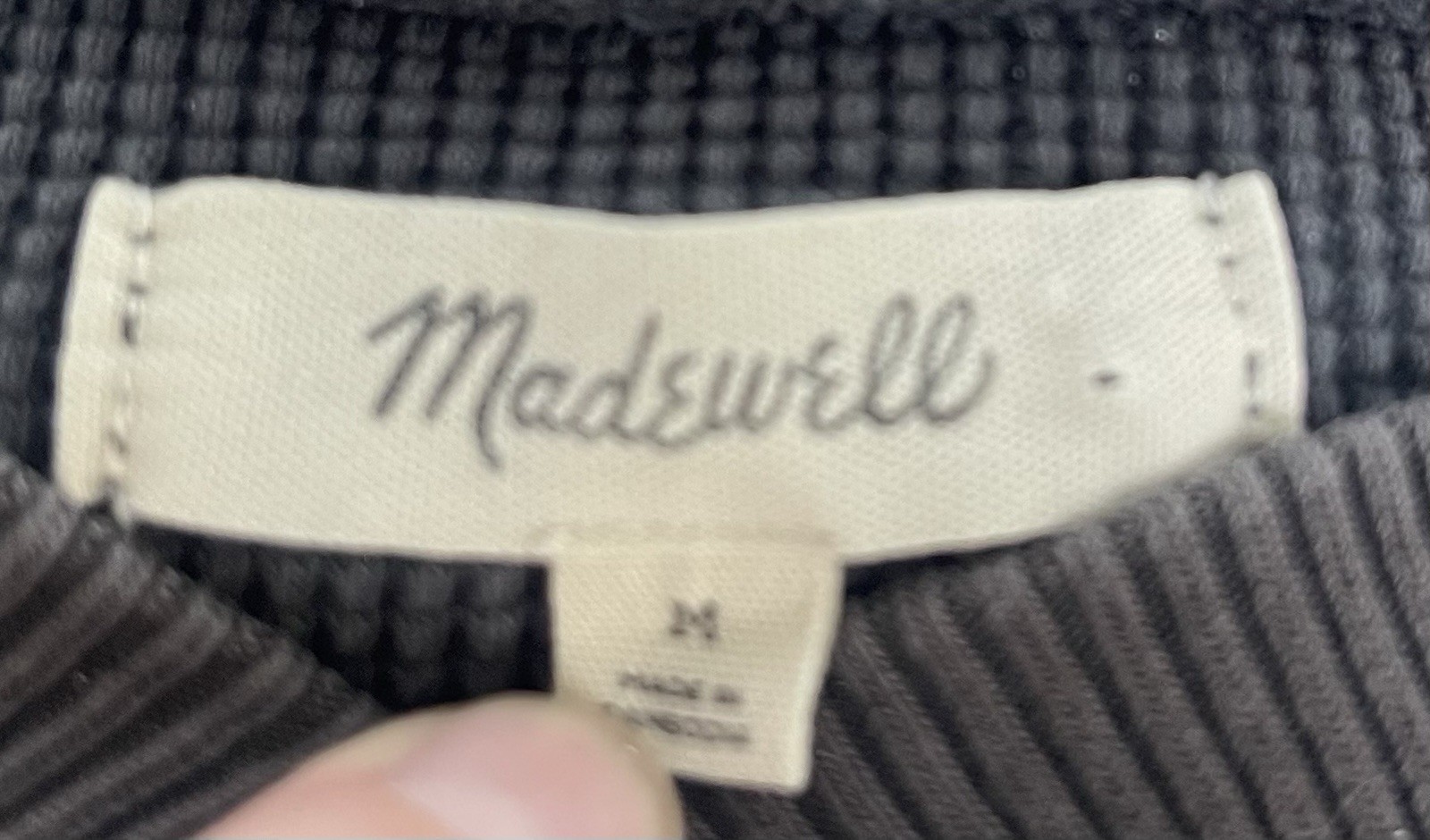 Women’s Madewell Charcoal Waffle V-neck Sweater