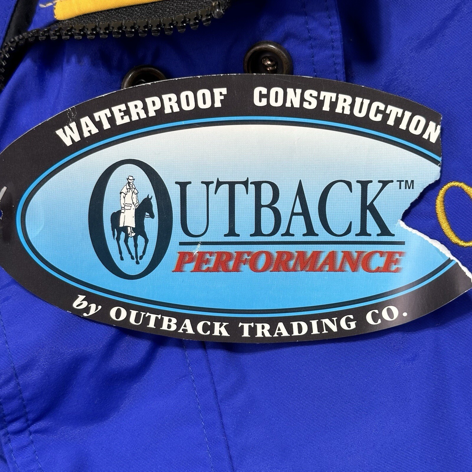 NEW Vintage Outback Trading CO Performance Waterproof Rain Jacket Size M Blue
