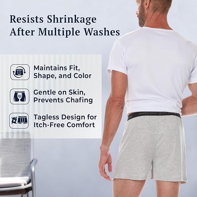 Classics Men’s TAGLESS Comfort Soft Knit Boxers Comfort Black 3 Pk Underwear