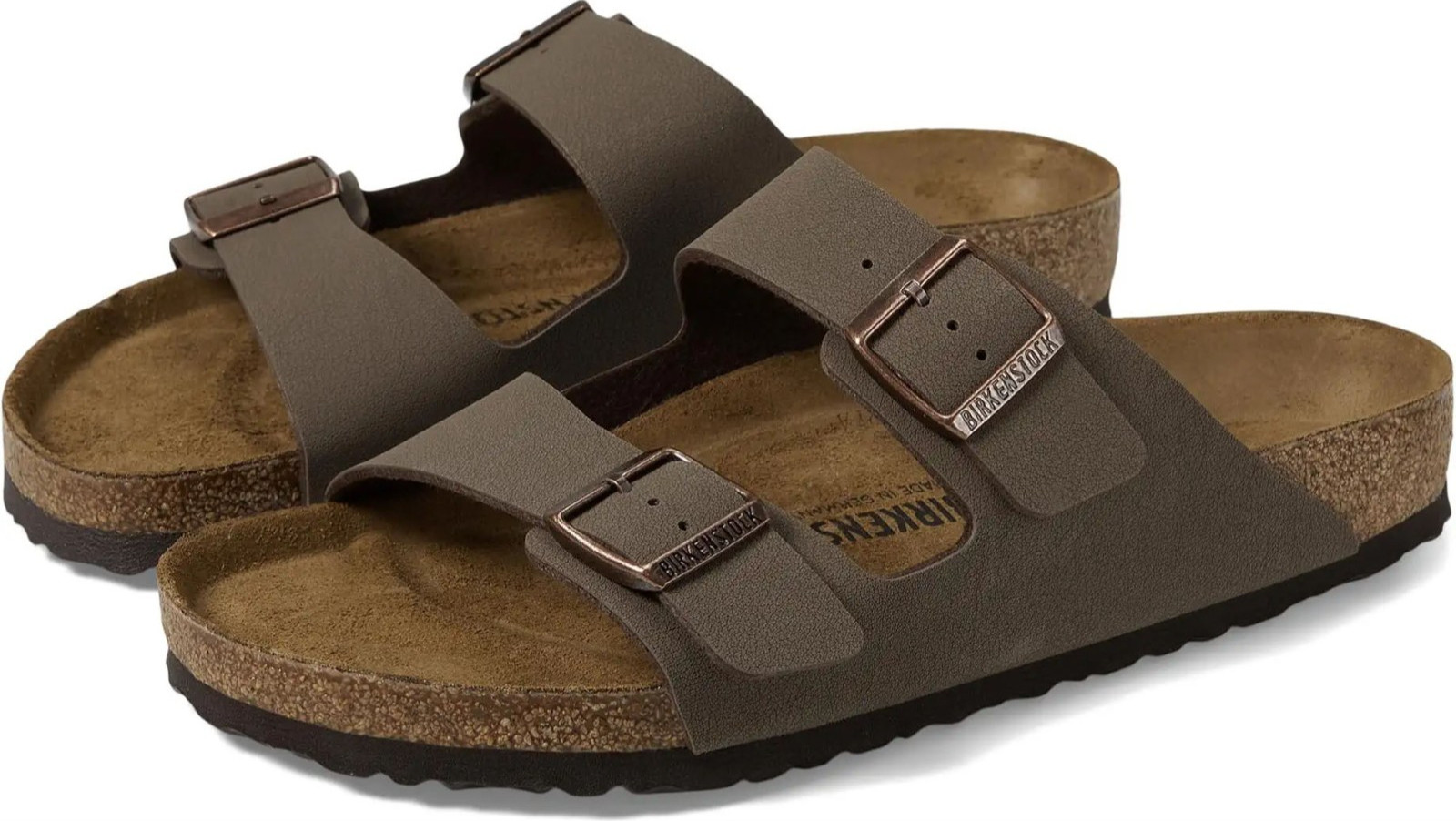 Birkenstock Arizona Birko-Flor Birkibuc Women Sandals Mocha Double Breasted37-45
