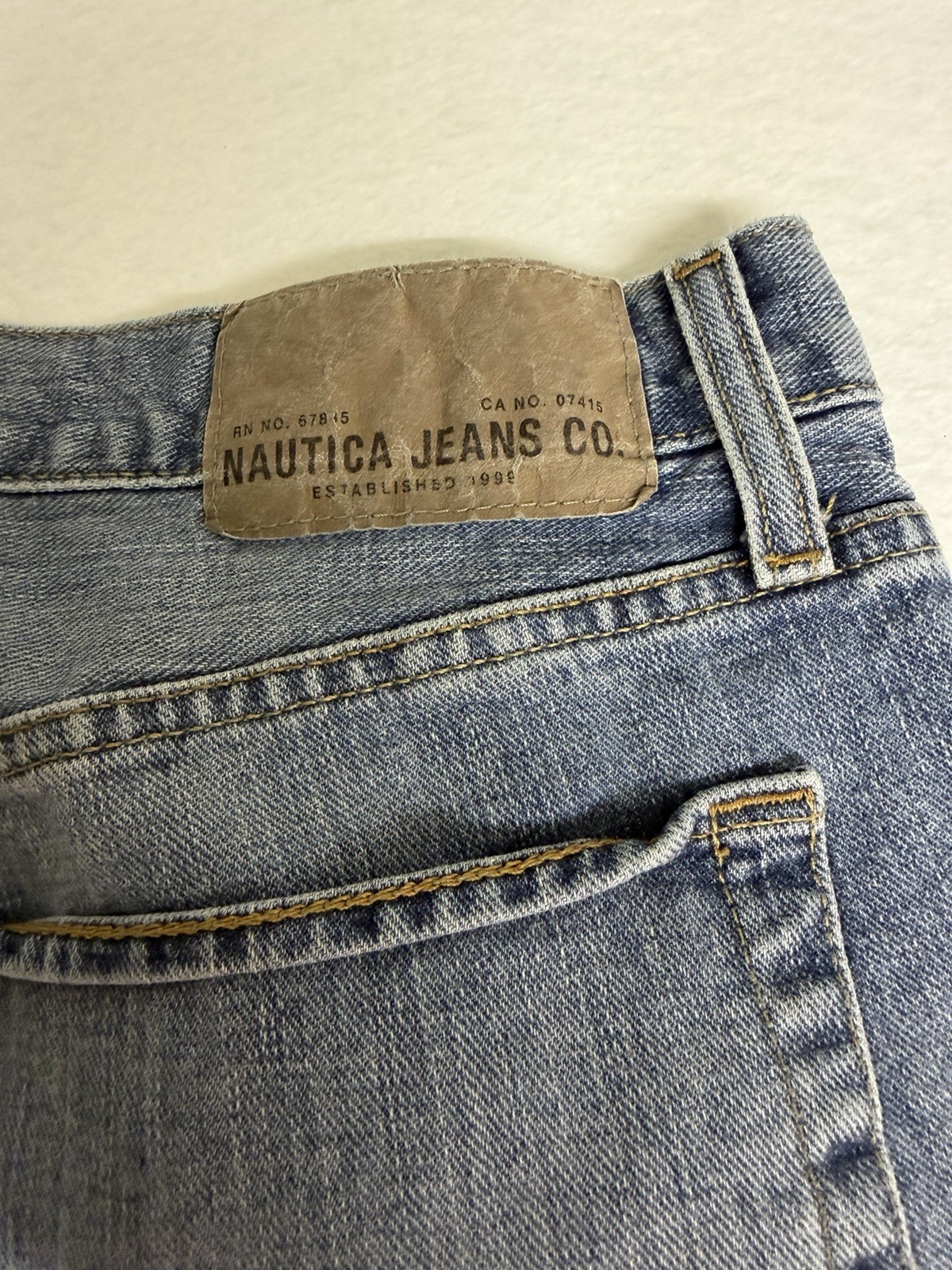 Nautica Men’s Relaxed Fit Straight Leg Jeans Size 36×32, Light Wash
