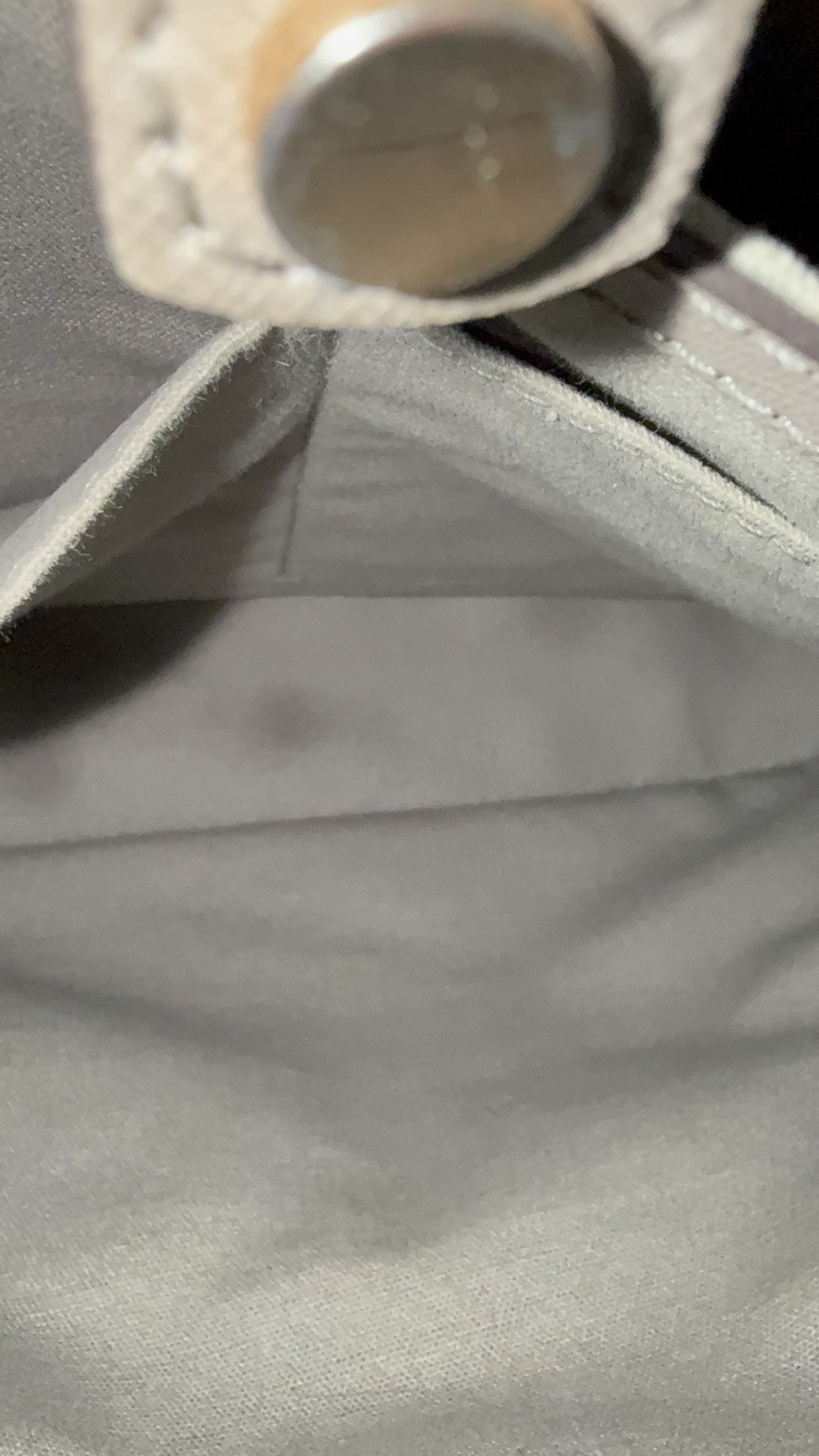 Tory Burch Robinson Small Tote Gray Heron Saffiano Leather Pre-owned
