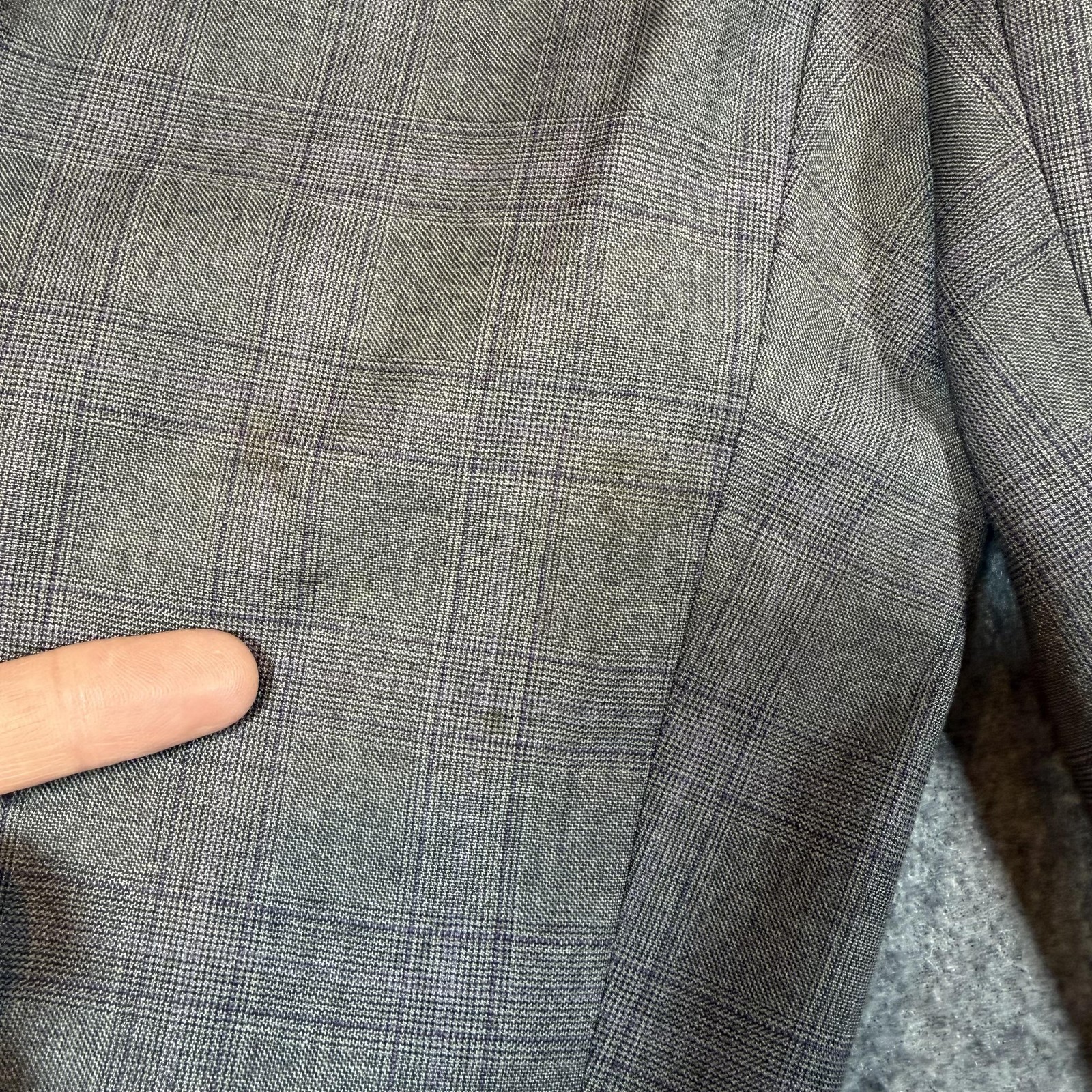 Hickey Freeman Suit Mens 48 42×26 Gray Plaid Wool Loro Piana Super 130s USA