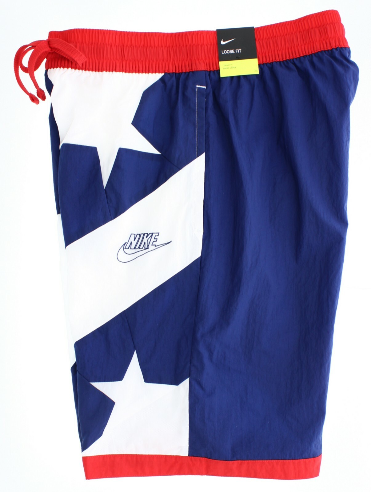 Nike Throwback Dry Shorts Stars Stripes, Loose Fit, Drawstring 8 inch CK6311-492