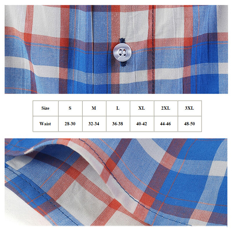 3 Pack Men Plaid Boxer Shorts Underwear Trunk Plaid Checker Cotton boxer briefs