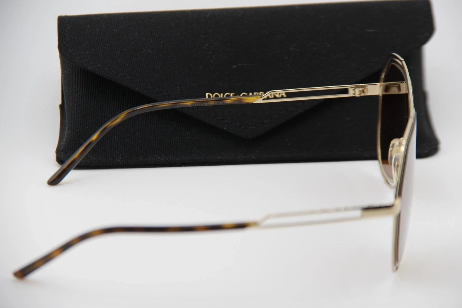 DOLCE & GABBANA DG 2176 488/73 GOLD HAVANA GUNMETAL AUTHENTIC SUNGLASSES 59-15