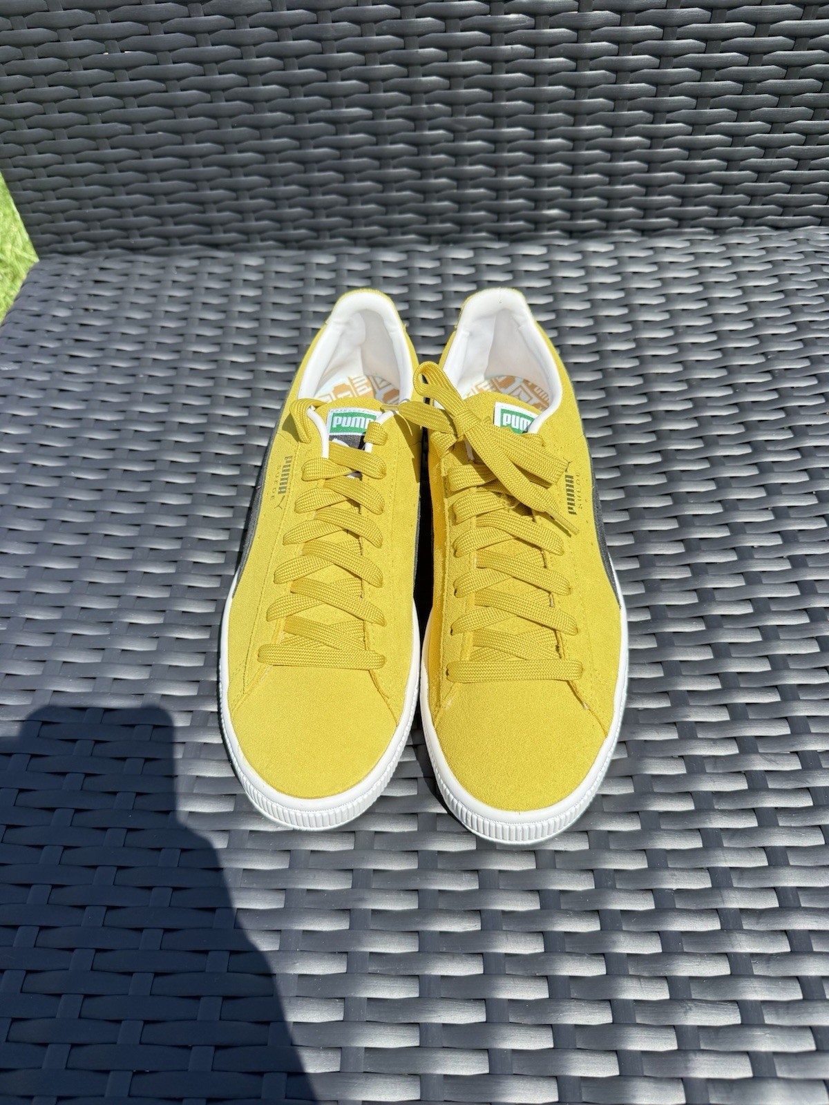 PUMA Suede Classic 21 Lace Up Men’s Sneakers Yellow/Black/White 374915-57