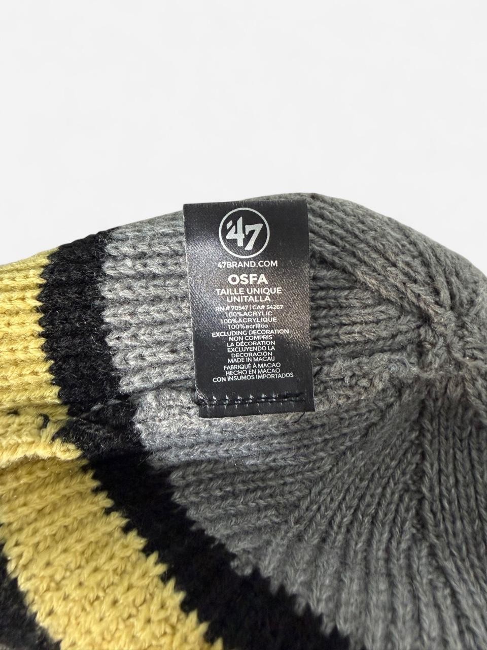 47 Brand Purdue Boilermakers Grey Knit Beanie Hat NCAA Cuffed Stripe
