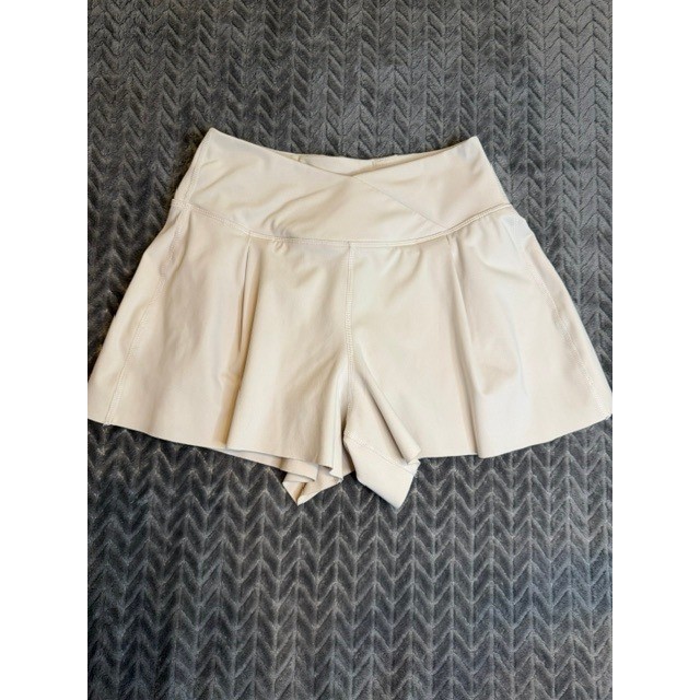 Yogalicious Lux Shorts Cream Off White Crossover Waist Activewear Small 0047