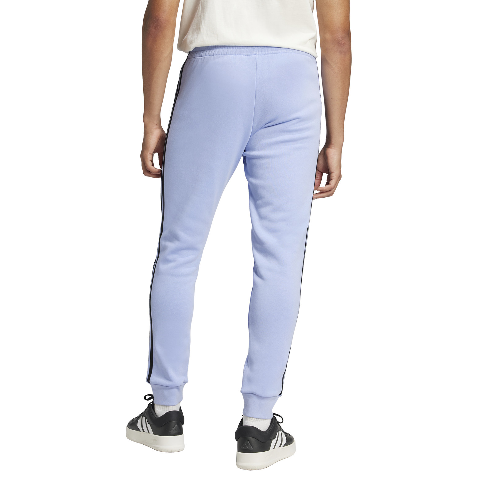 adidas Essentials Fleece Striped Joggers Mens Blue Casual Athletic Bottoms IX017