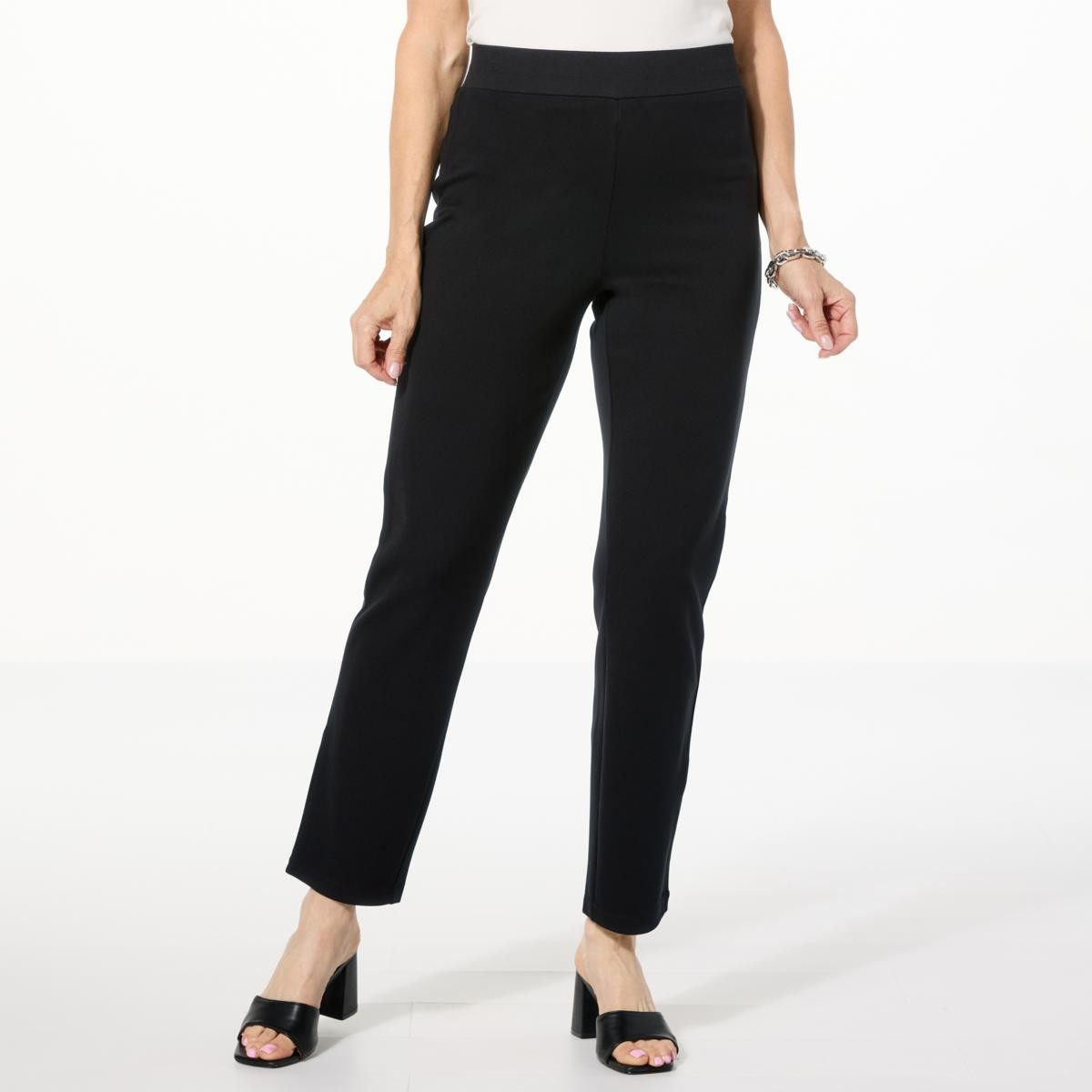 Colleen Lopez Collection Perfect 10 Slim-Leg Ponte Pants Black XS New