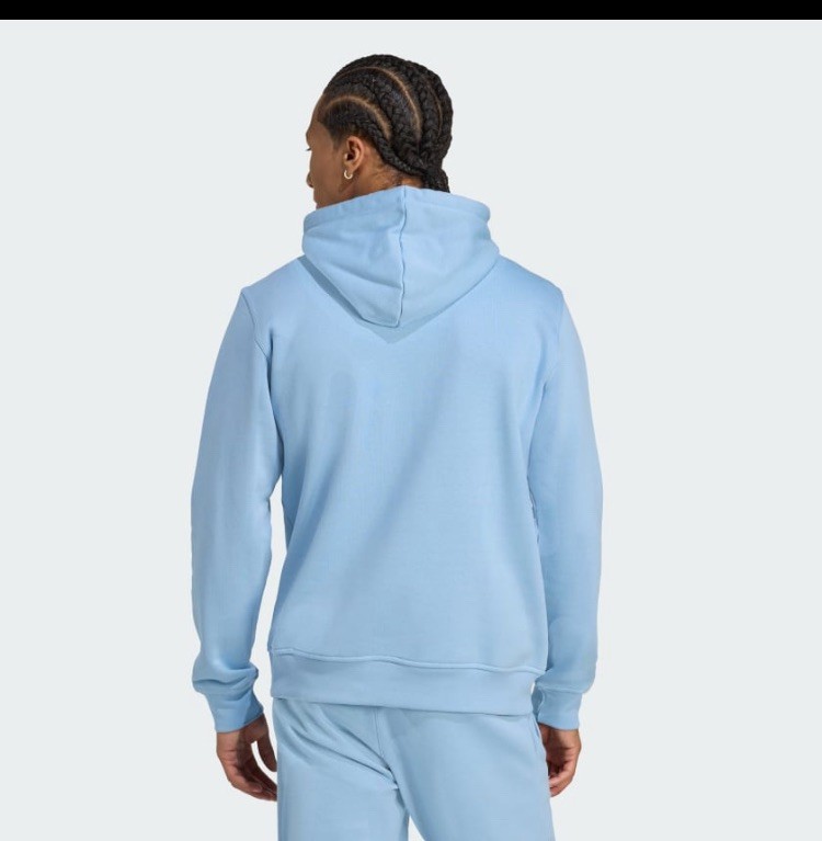 Adidas men Trefoil Essentials Hoodie blue Small New w/tags