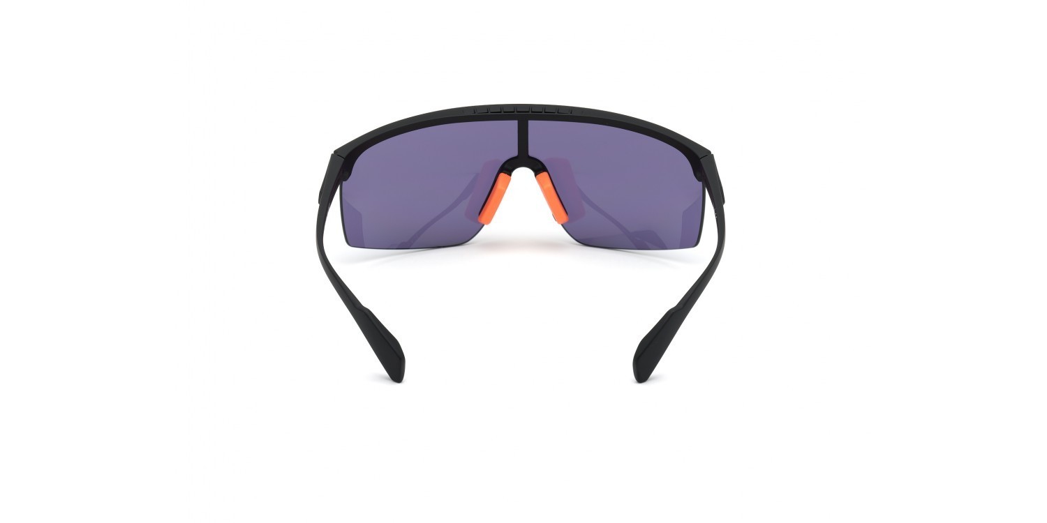 Adidas SP0005 02A Matte Black Plastic Half-Rimless Sunglasses Frame 137-135