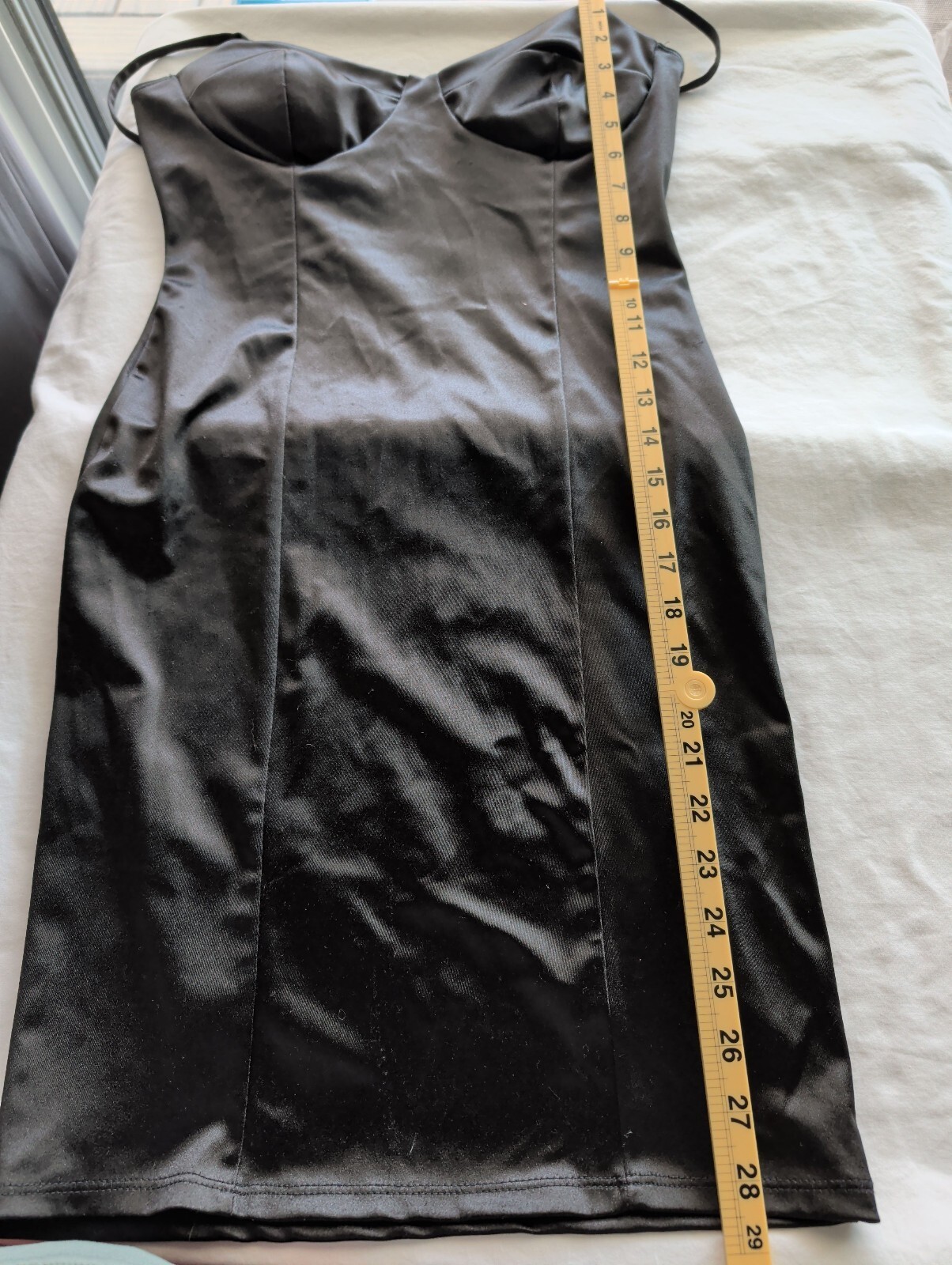 Black Bodycon Midi Dress Spaghetti Strap Cocktail Party M