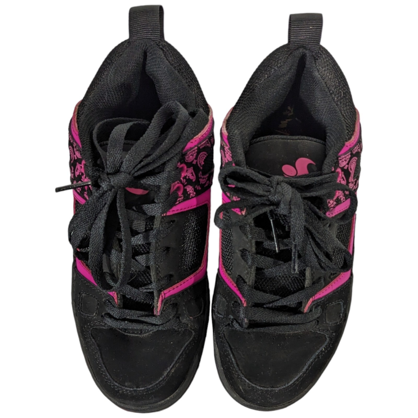 Womens Skateboarding Shoes sz 5.5 DVS Gambol Black Pink Low Top Sneaker Paisley