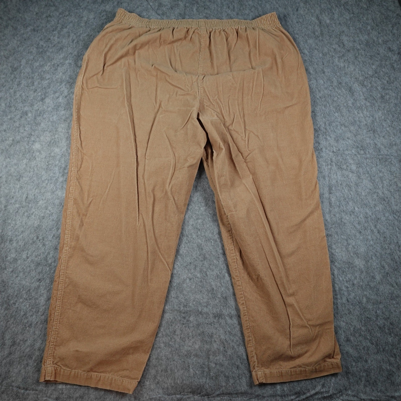 Woman Within Pants Womens 22 Tan Corduroy Elastic Waist Classic Fit Pull On