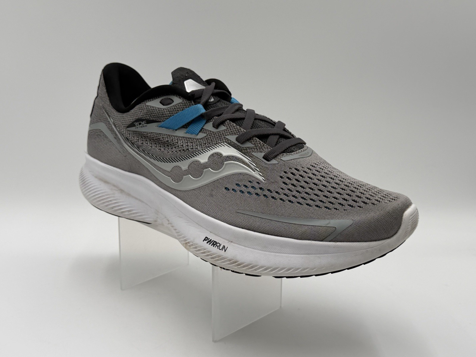 Saucony Ride 15 Men’s Size 11 Running Grey Blue Running Shoes