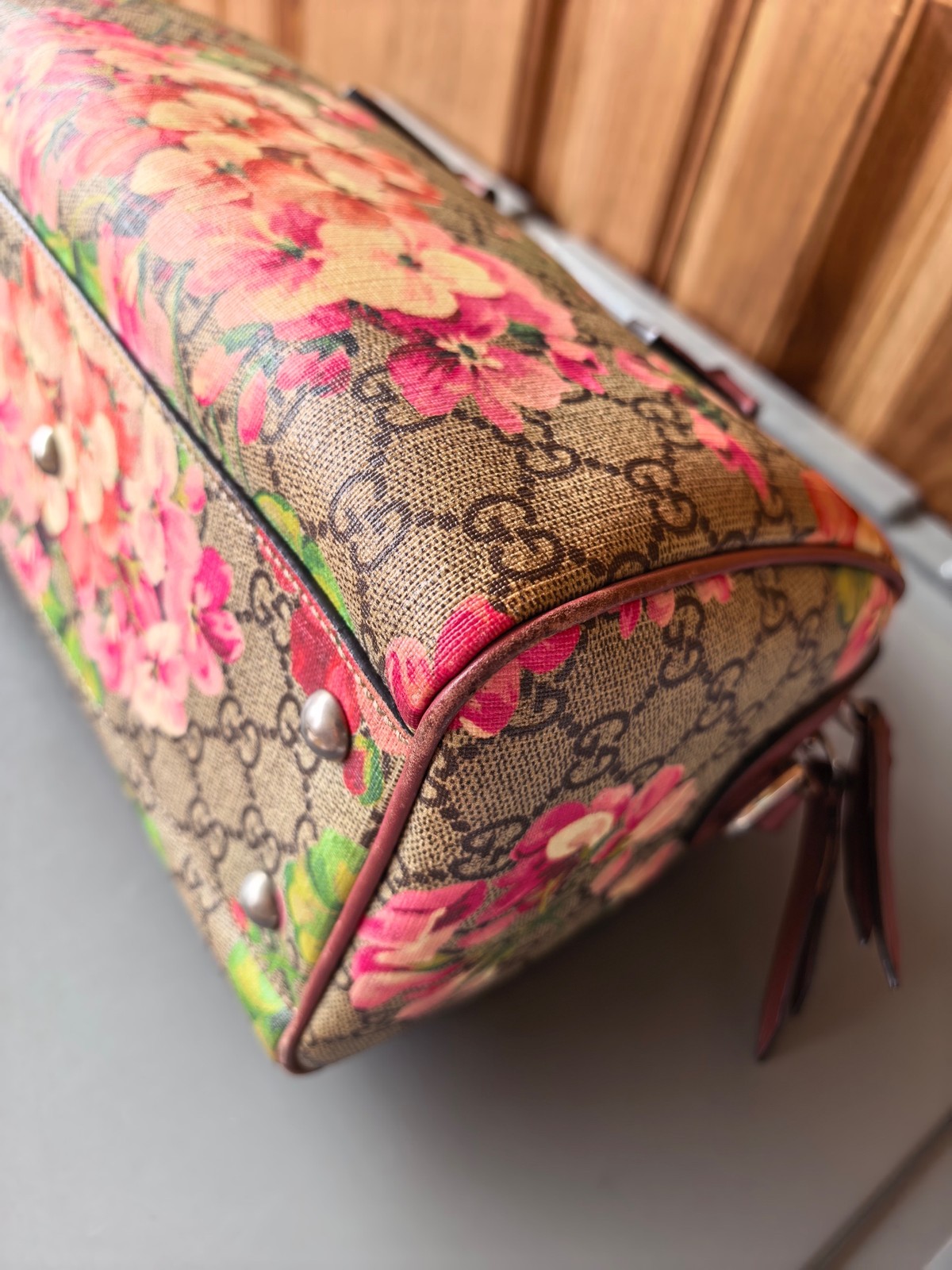 Gucci Pre-Owned Authentic GG Blooms Luxury Handbag 409529 26*17*13cm