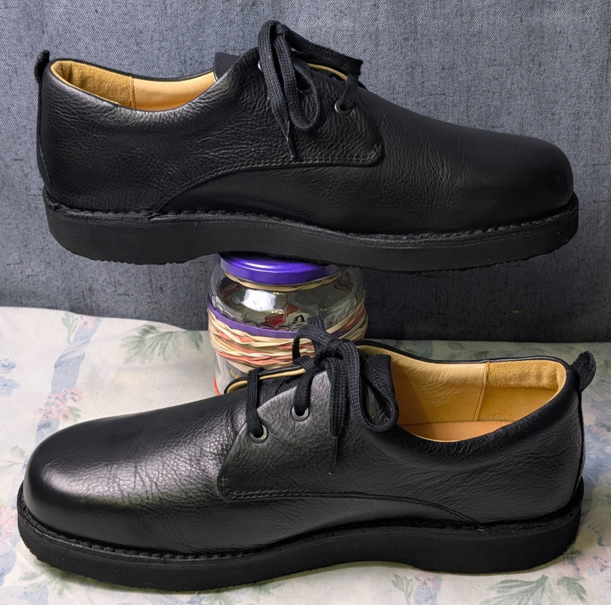 Samuel Hubbard Free Men’s 11.5 Black Leather Oxfords Vibram Shoes M1100 Portugal