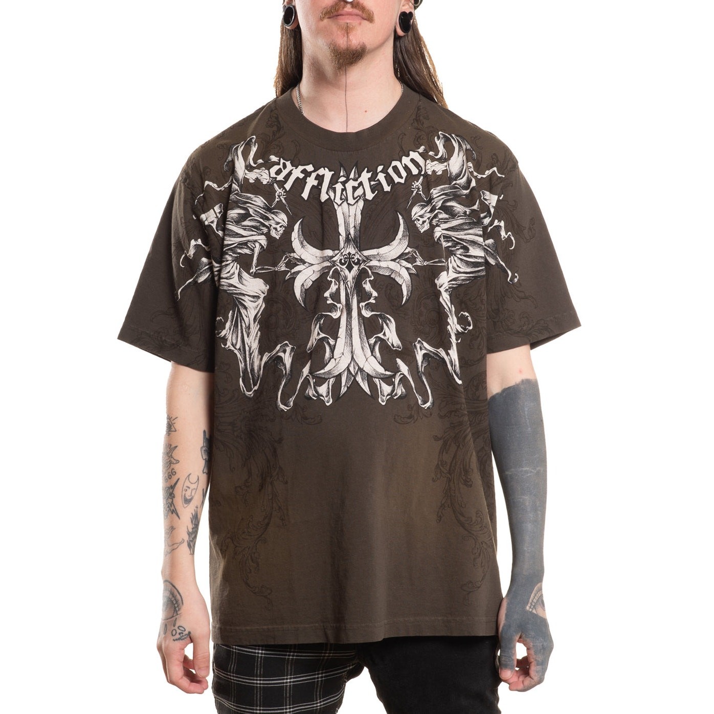 Affliction Jump Tee dark Brown Size 2XL
