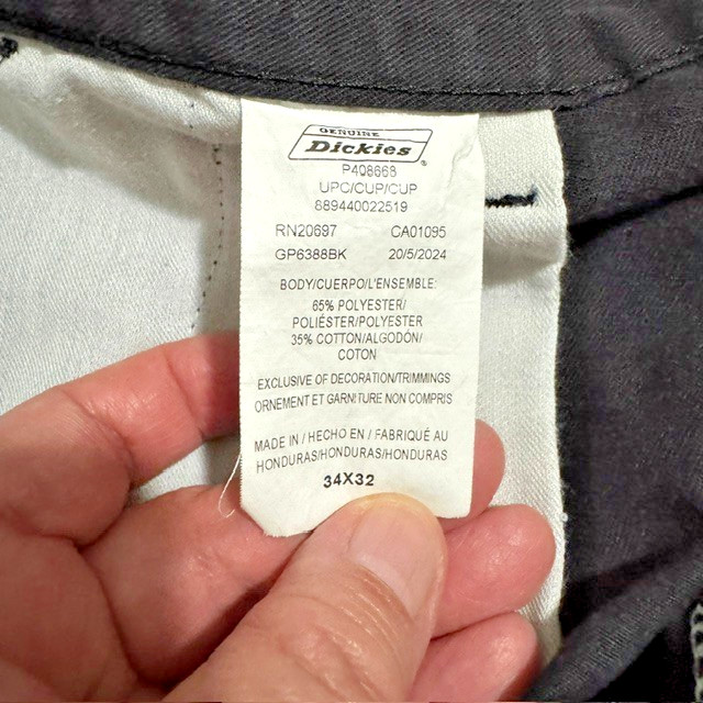 Dickies 874 Original Fit Men’s 34×32 Black (#1)