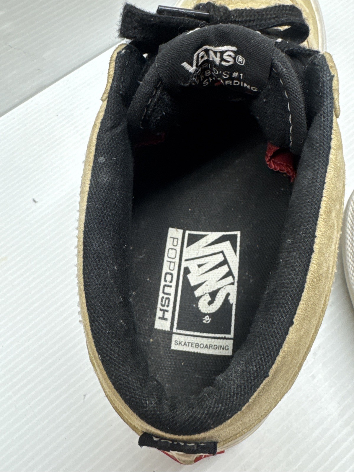 Vans Skate Half Cab 93 Taupe Tan White Men’s size 8 ah spit baker