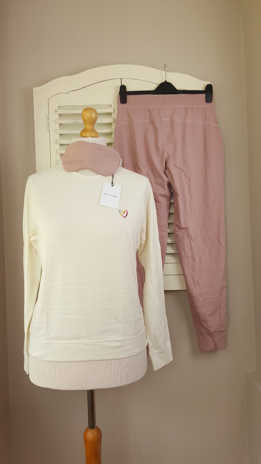 Paul Smith Women’s Pink Cotton Lounge / Pyjama Set with Eye Mask (L) RRP £175