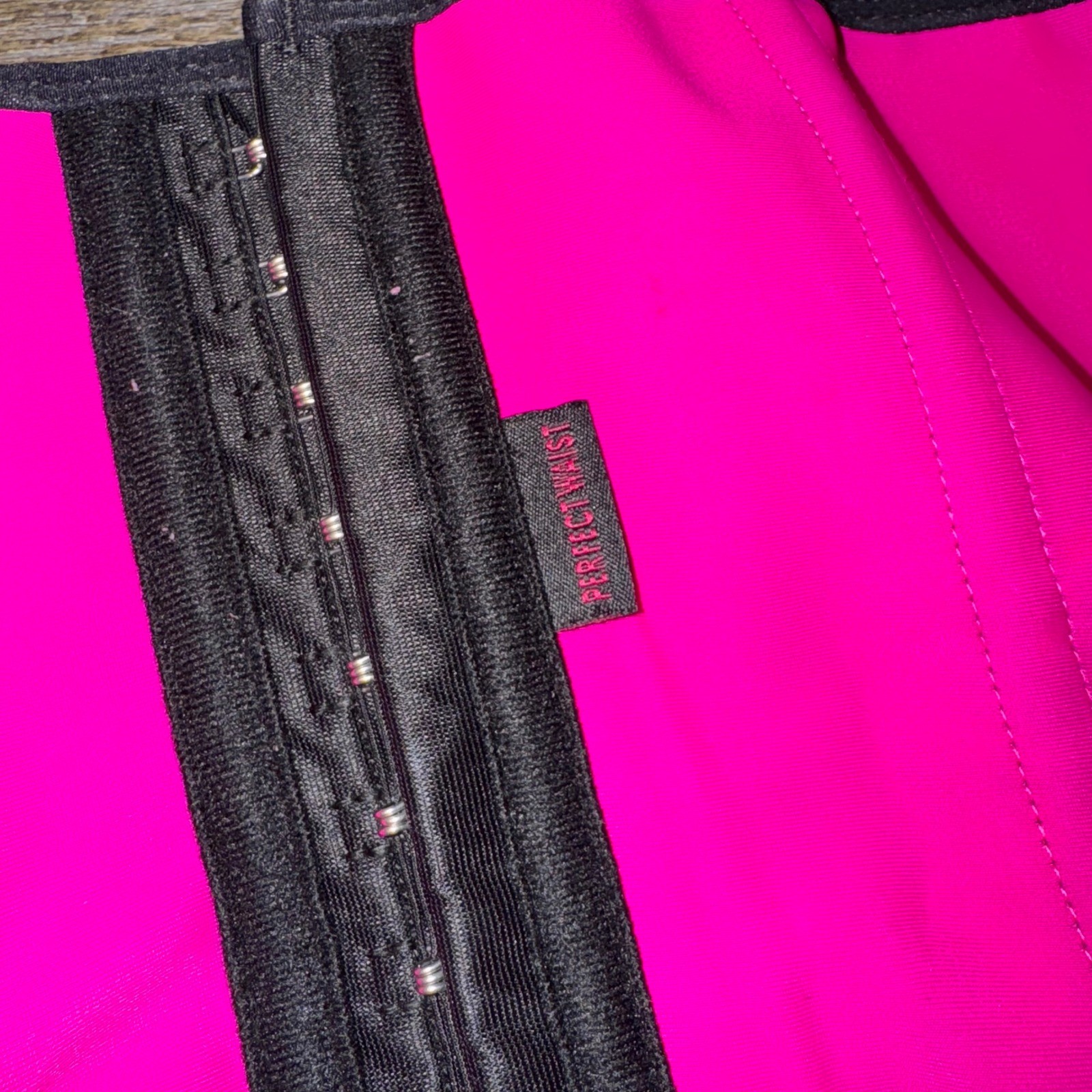 Perfect Waist Cincher Trainer Hot Pink Latex Hook Eye Corset S024-XS XS