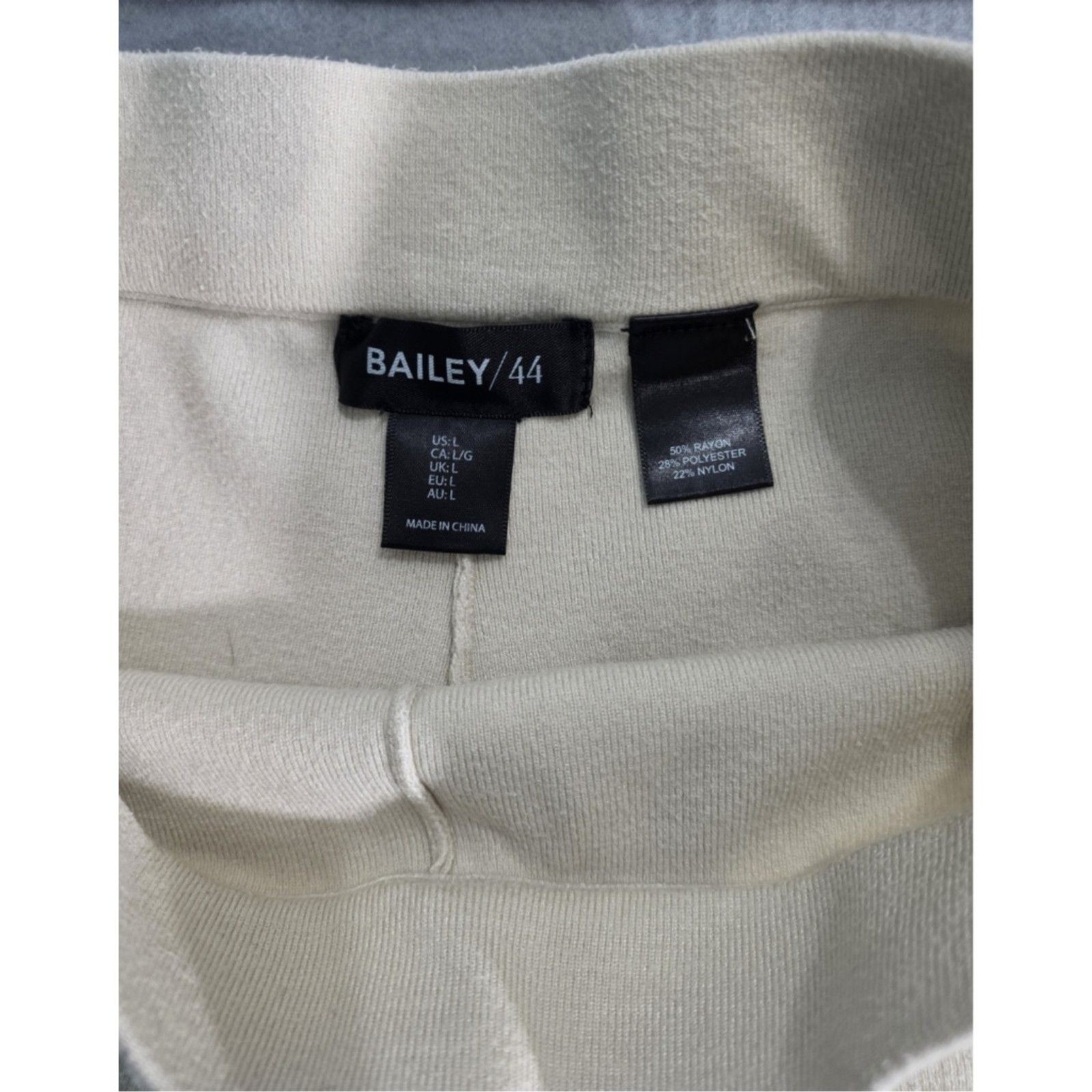 Bailey 44 Womens Large Cream Ivory Sweater Knit Wide Leg Crop Pants Stretch
