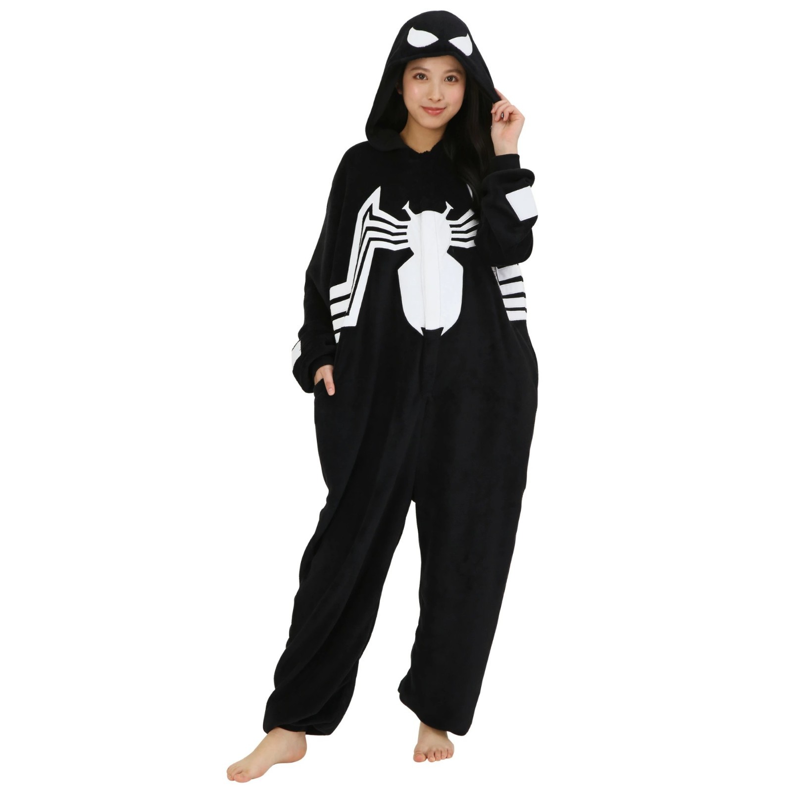 SAZAC Black Spider-Man Cosplay Kigurumi Pajamas One Size Costume DNY-084