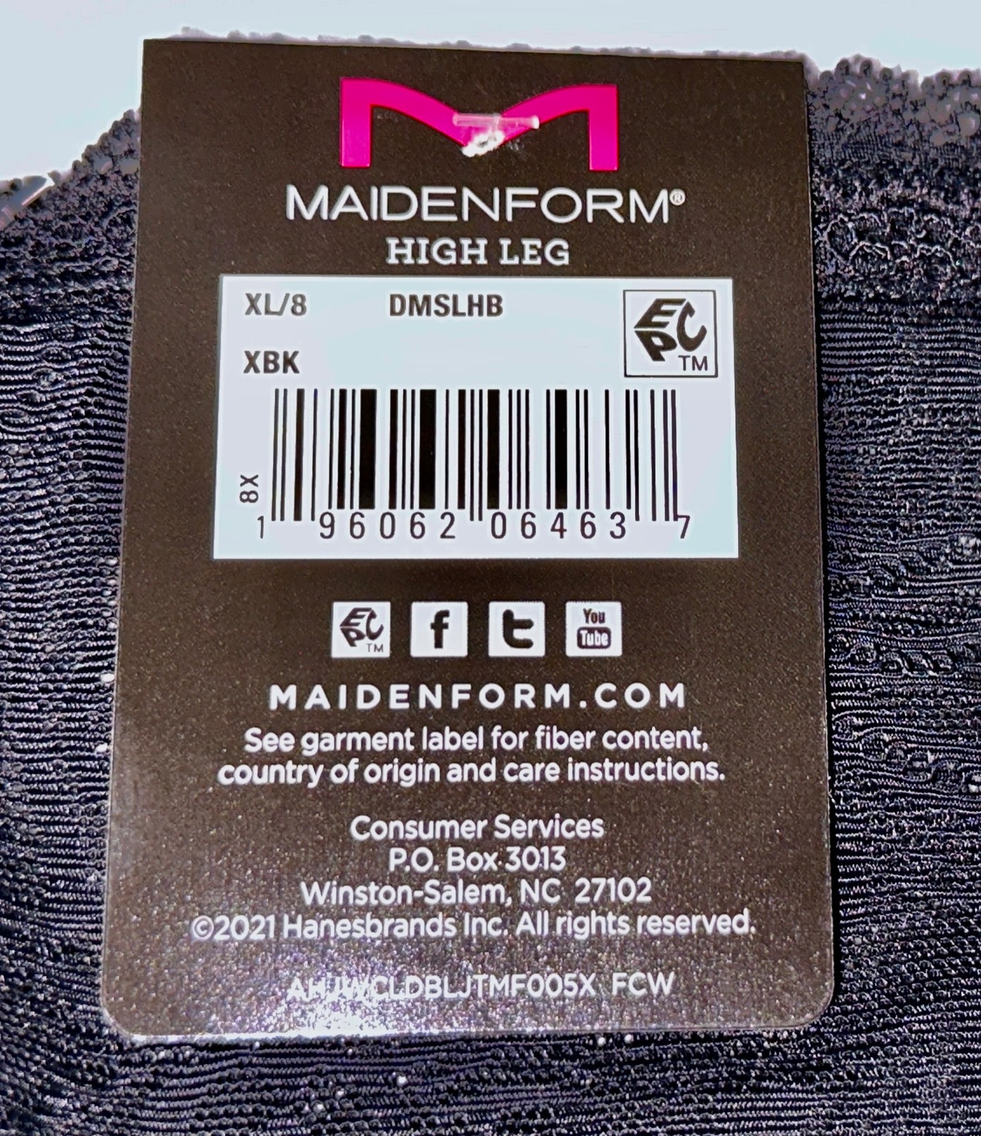 MAIDENFORM Luxurious Lace Black High Cut Leg Brief Panty Womens S 5 M 6 L 7 XL 8