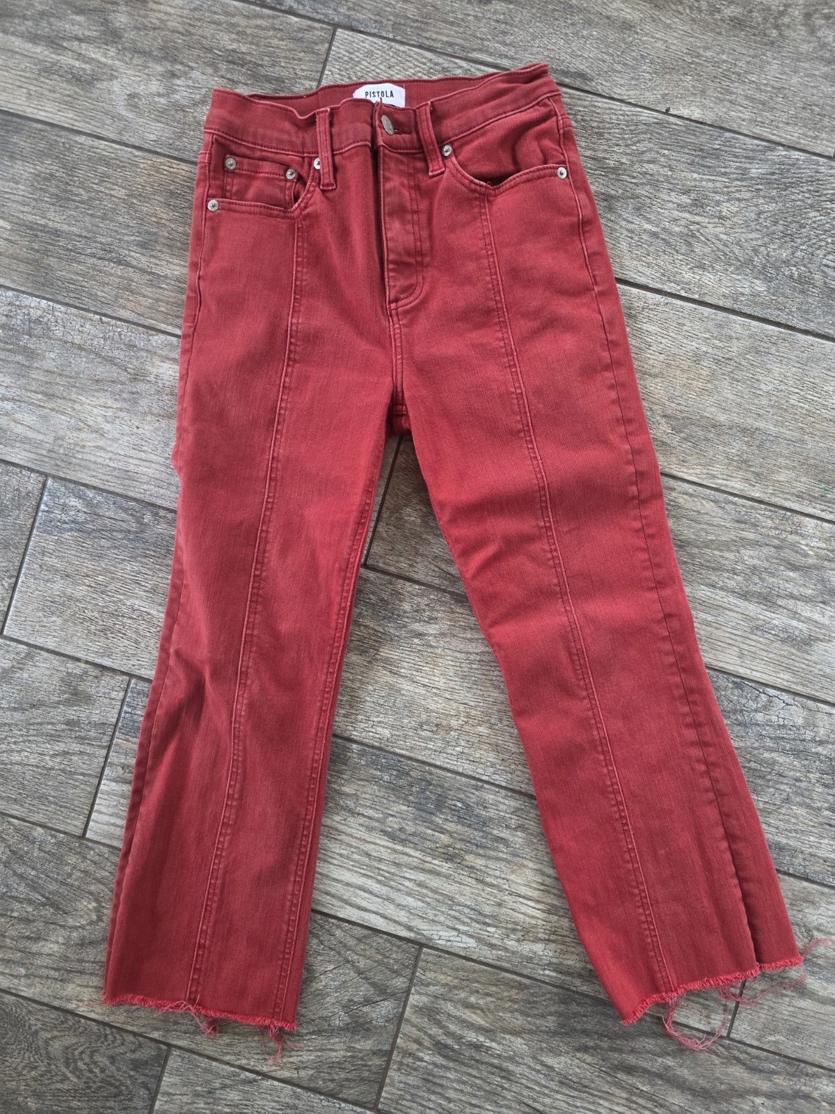 Pistola Womens Slim Straight ankle Red Denim Jeans sz 25