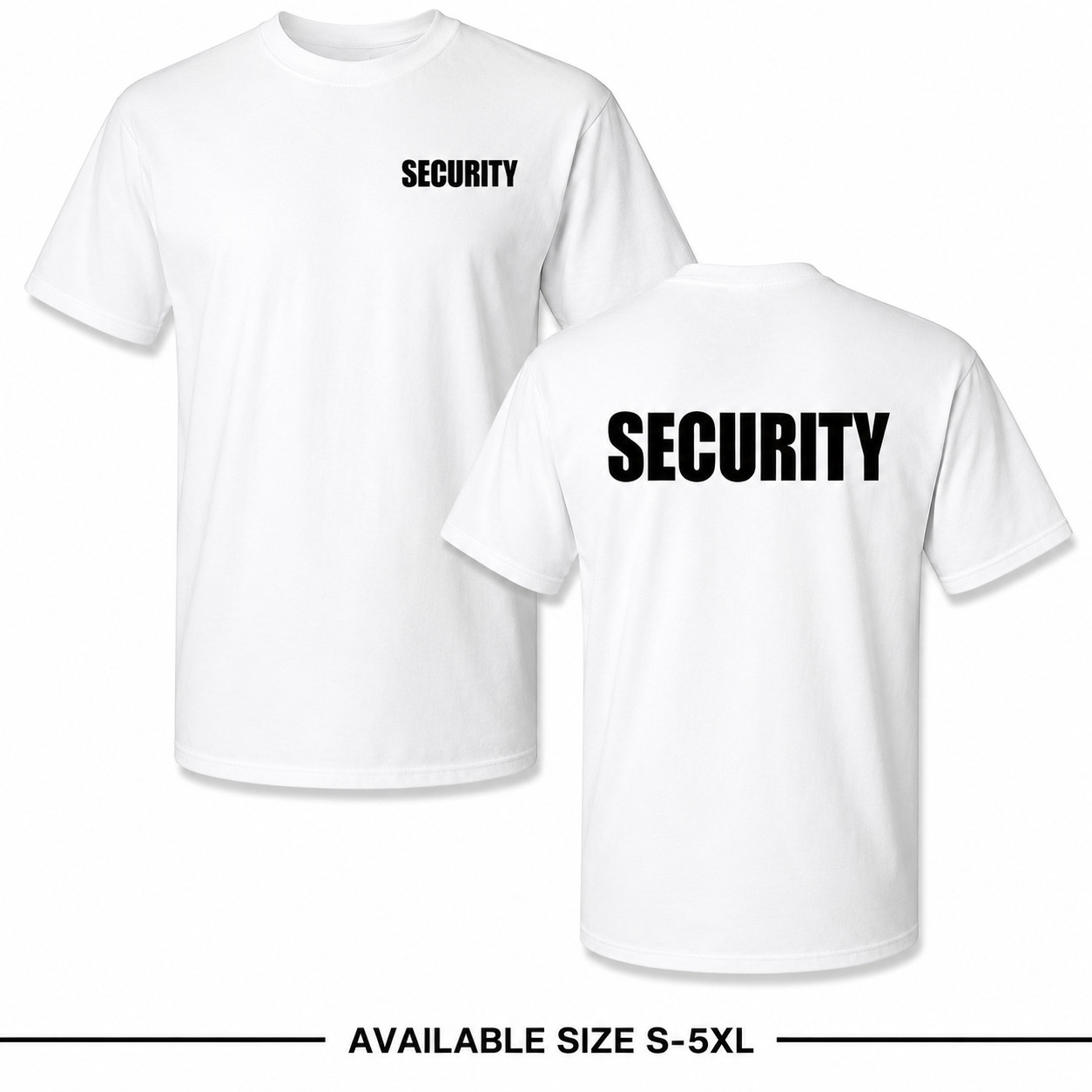 SECURITY T-Shirt Guard Uniform Security Officer Crew Neck Tee S-5XL