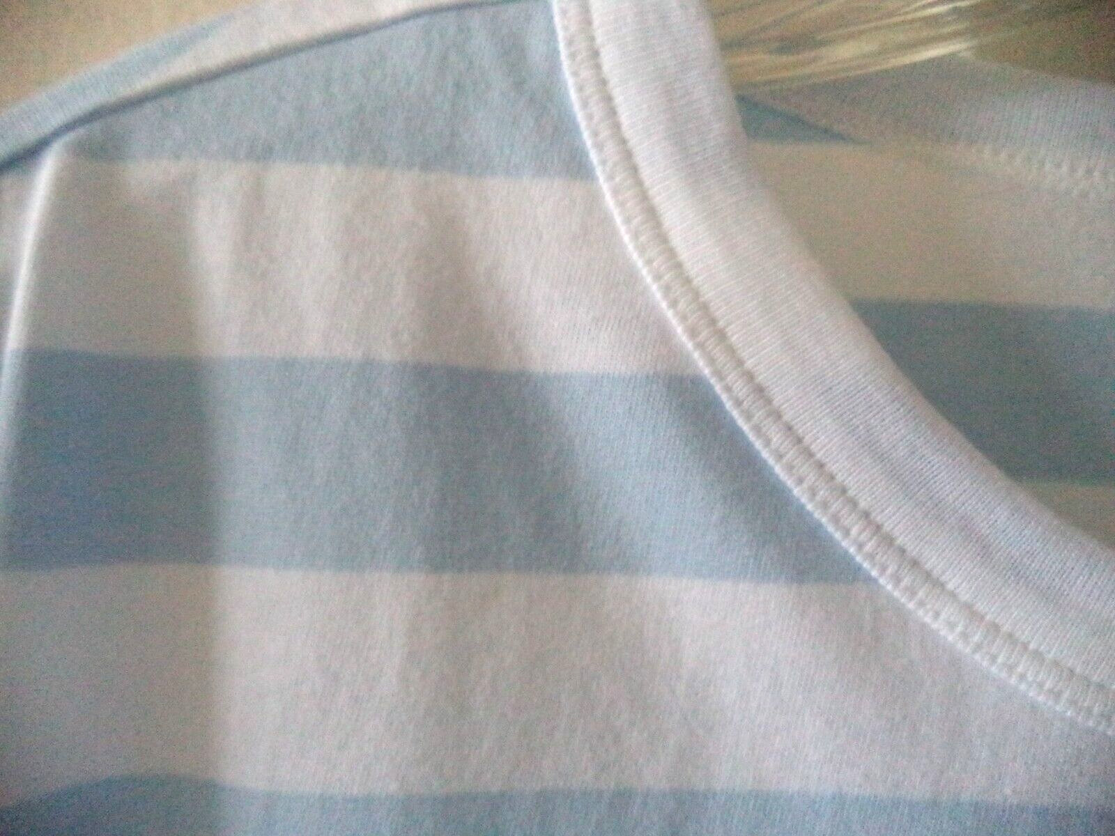 Old Navy Sky Blue Light Blue & White Striped T-shirt Knit Top 18 20 XXL 2XL 2X