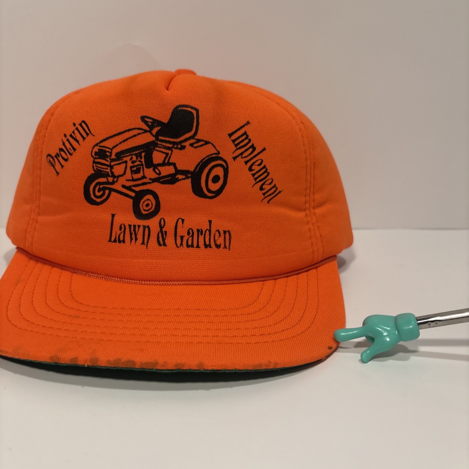 Vintage Lawn & Garden Protivin Implement Neon Orange SnapBack Trucker Hat