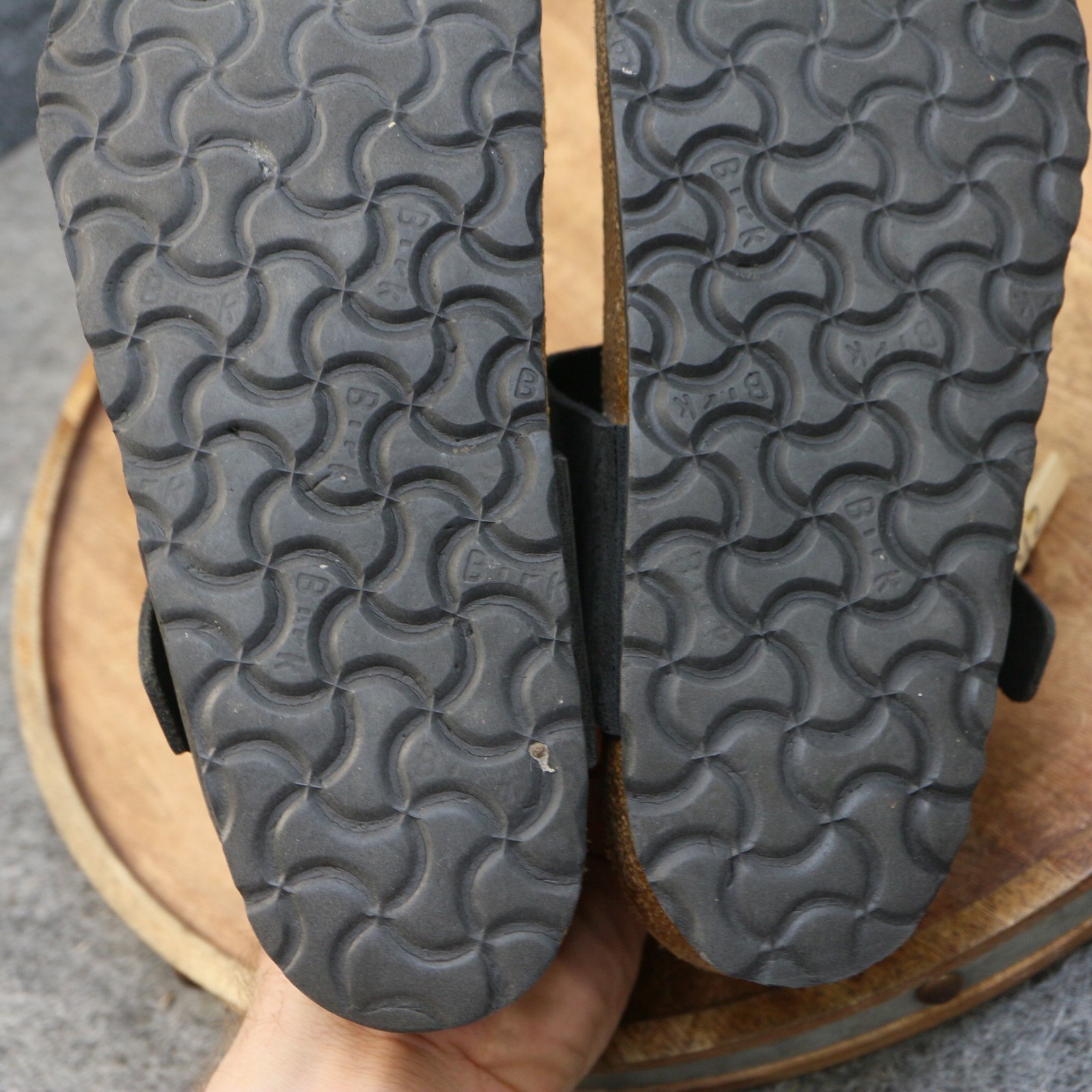 Birkenstock Gizeh Black Oiled Leather Thong Sandals Women Size 38 US 7 Reg.
